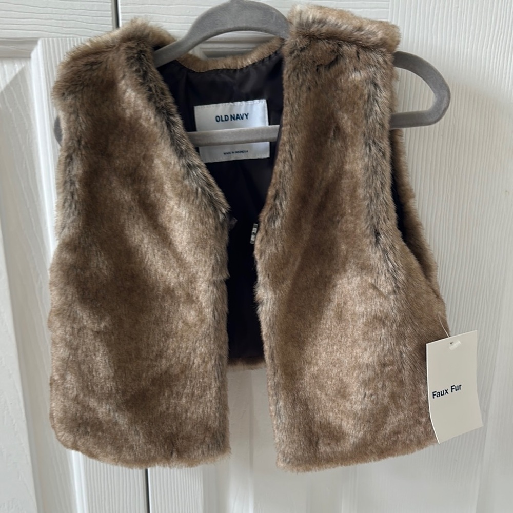Old Navy Brown Faux Fur Vest
